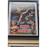 An original 1950's Tickets Pour Broadway film poster for the Belgian/French market later framed