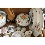 A small selection of Royal Worcester 'Evesham Vale' kitchen ware, a Royal Worcester 'Rowan Oke' cake