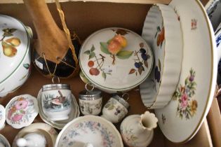 A small selection of Royal Worcester 'Evesham Vale' kitchen ware, a Royal Worcester 'Rowan Oke' cake