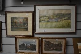 A group of four amature watercolours depicting rural scenes