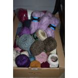 A carton of assorted wool including Mohair etc.