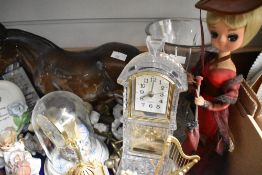 A Royal Doulton crystal vase, a modern ceramic anniversary clock, a nlimited edition Hamilton