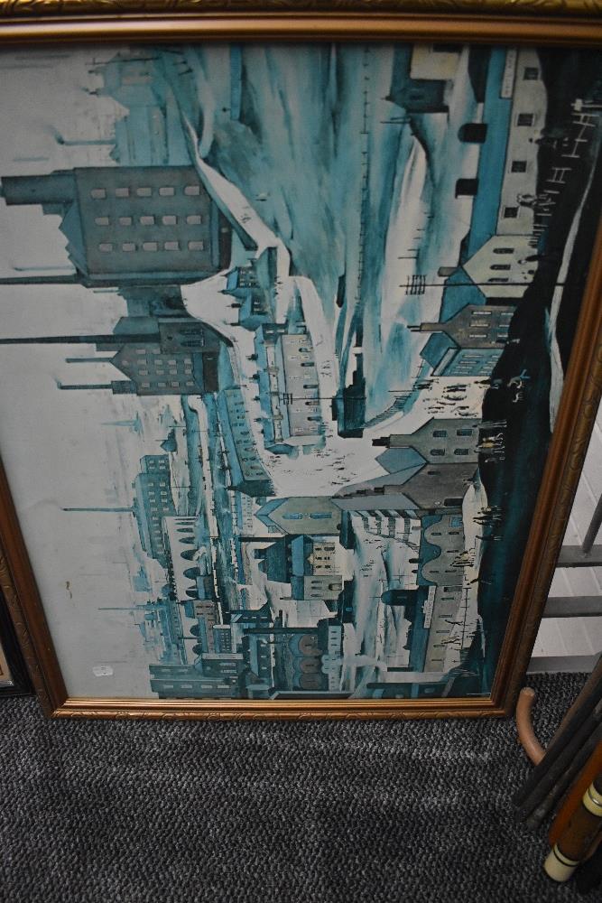 After L S Lowry (British 1887-1976) a coloured print depicting mill scene, framed 80 x 62 cm sold - Image 2 of 2