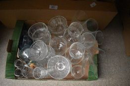 Two cartons of assorted cut and pressed glassware comprising of bowls, vases, jugs and drinking