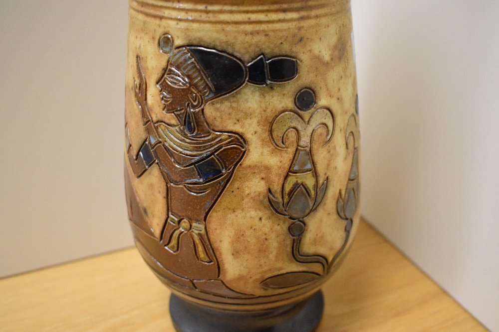 An early 20th Century studio pottery vase, by Roger Guerin (1896-1954, Belgian), glazed in brown and - Image 2 of 3