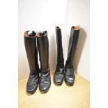 A pair of leather riding boots, size five and size 7, used but generally good order.