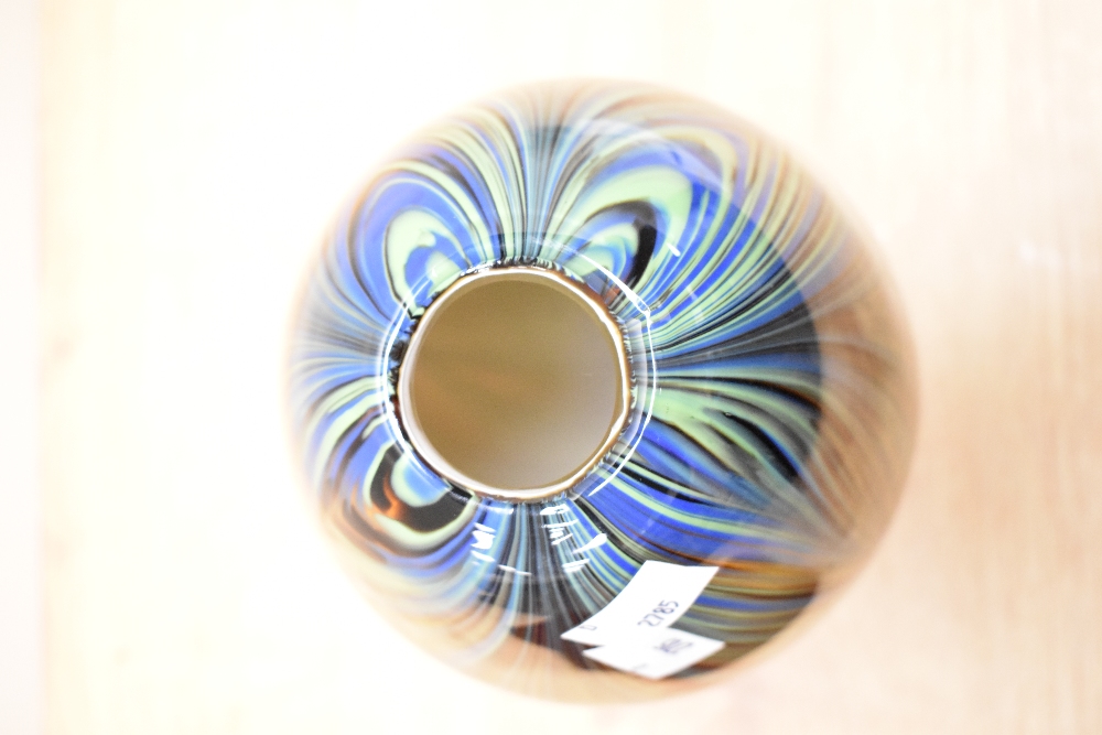 A 20th Century art glass vase, of ovoid form, with multi-coloured swirl design, unmarked to the - Image 4 of 5