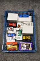A selection of various model cars, mainly matchbox but including lledo Bluebird