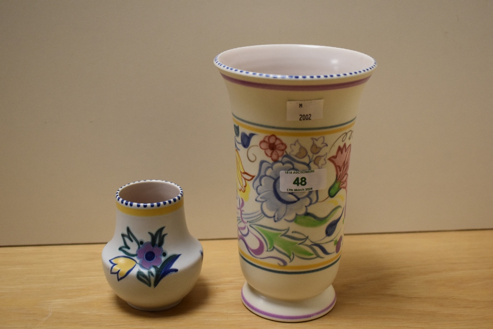 An Art Deco Poole pottery vase, with flared rim and decorated in the BN pattern, shape 246, with