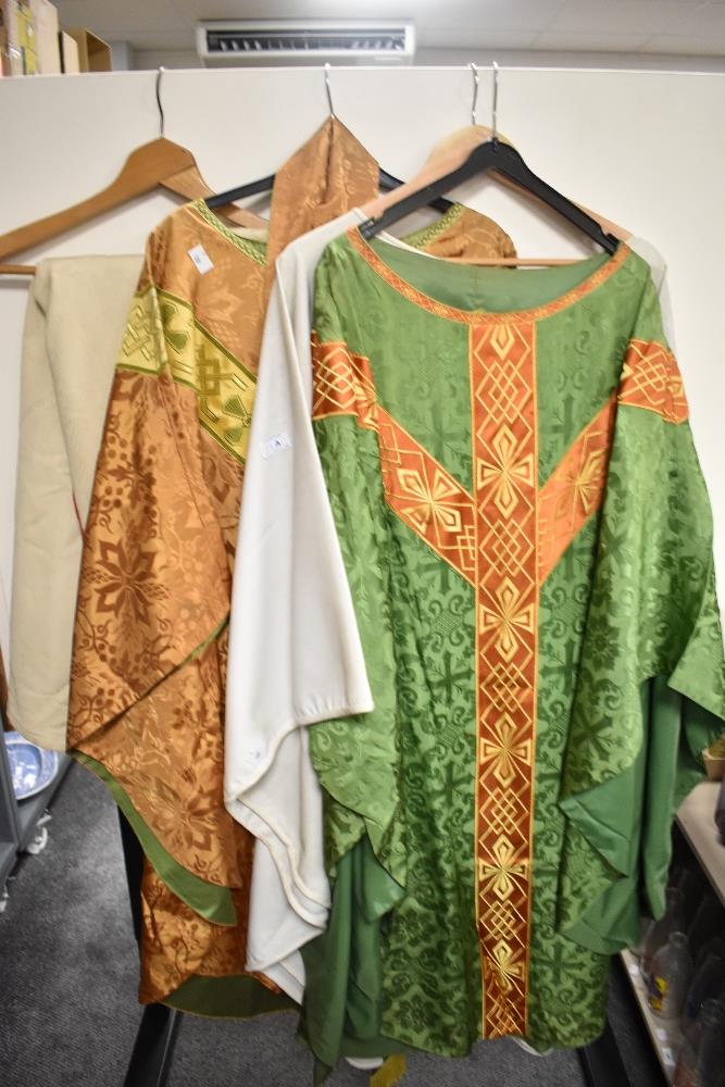 A collection of vintage Catholic Priests vestments.