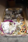 A quantity of various costume jewellery, bead necklaces etc