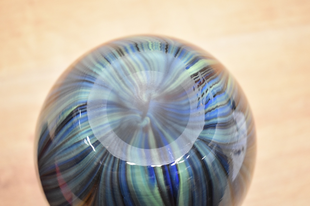 A 20th Century art glass vase, of ovoid form, with multi-coloured swirl design, unmarked to the - Image 5 of 5