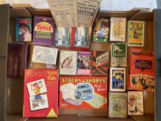 A box of vintage Card Games including Rook, Wu-Pee, Faraway Tree, Rides on the Range etc