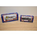 Two Tomica Dandy die-casts, F06 Phantom VI and F01 Jaguar XJ6L, both in original boxes with inner p