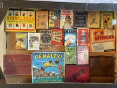 A box of vintage Card Games including Alice in Wonderland, Card Golf, Bulls & Bears etc