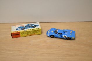 A Dinky die-cast, 200 Matra 630, blue withy racing number 51, in original box, end flap loose but