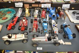 Thirteen 1:18 and similar scale Revival and similar die-casts, vintage Racing Cars including Ferrai,