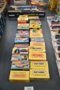A collection of 1970's and later Matchbox die-casts including Streakers No 40 Guildsman, Superfast