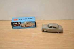 A Corgi die-cast, 200 Ford Consul, tan with spun hubs, in original box