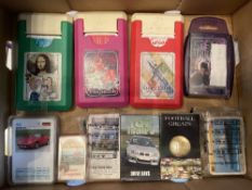 A small box of vintage Card Games including Cars, Cricket, Beano, Dr Who etc