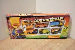 A 1975 Matchbox G13 Construction Set, Granule Hopper, Site Engineers Car, Big Bulldozer, Rod Roller,