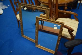 Two gilt frame wall mirrors, approx 49 x 70cm