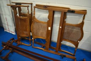 Two early 20th Century bergere bed frames