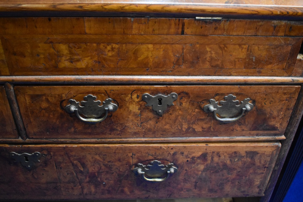 A fine Queen Anne walnut bureau , having double arch topped, Italian style mirrored panels to doors, - Image 13 of 19