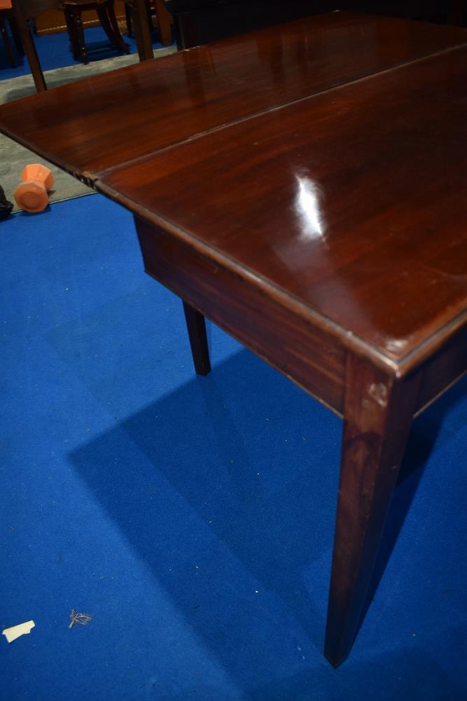 A Regency revival mahogany fold over tea table, width approx. 91cm - Image 2 of 2