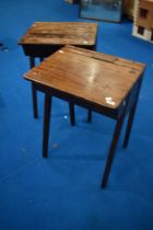 Two vintage school desks , width approx 56, height 77cm