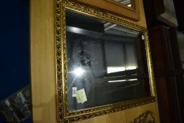 A gilt frame wall mirror, approx 68 x 50cm