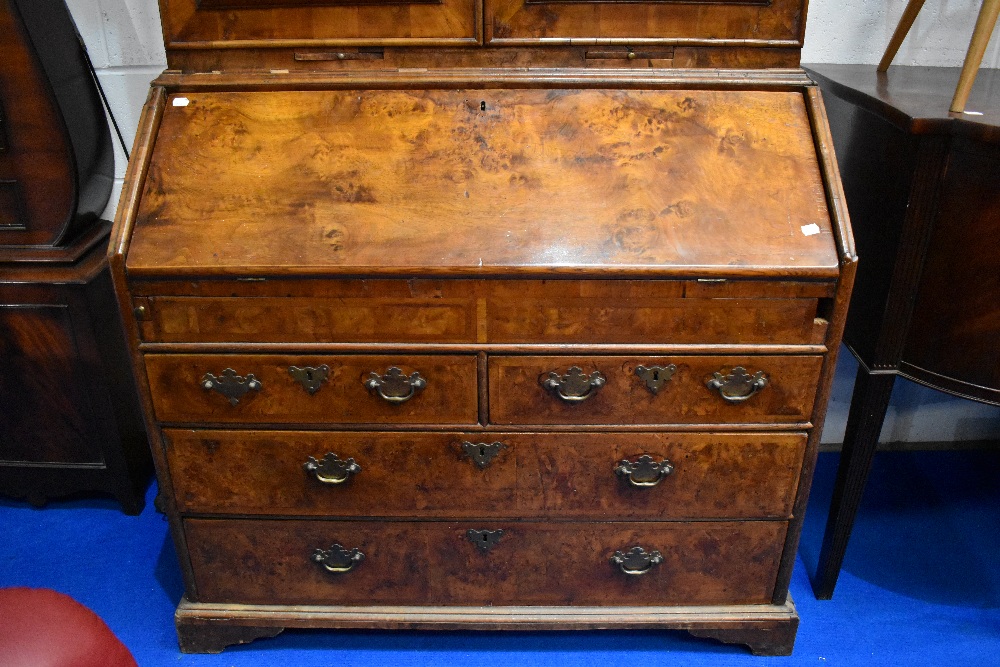 A fine Queen Anne walnut bureau , having double arch topped, Italian style mirrored panels to doors, - Image 3 of 19