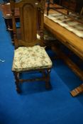 A modern Colonial style fold over dining table and four similar chairs , closed width approx.