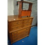 A modern chest of four short over two long drawers, approx H120 W100 D50cm, a reproduction Regency