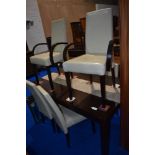A modern designer table and four (six plus two) dining chairs, Casabella le Dolce Vita, table approx