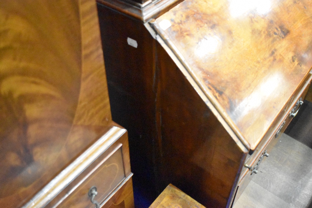 A fine Queen Anne walnut bureau , having double arch topped, Italian style mirrored panels to doors, - Image 18 of 19