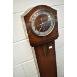 An early to mid 20th Century oak cased grandmother clock