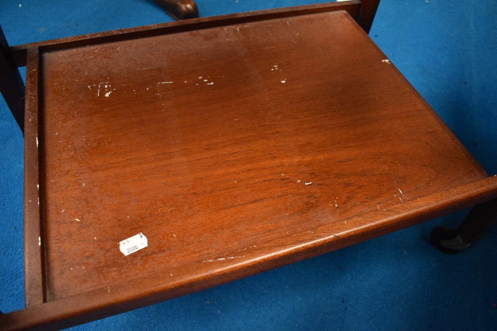 A vintage teak fold over tea trolley, width card table top, labelled Eastcraft , similar to - Image 3 of 4