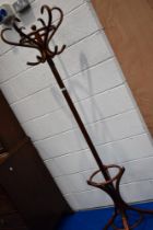 A bentwood hat stand