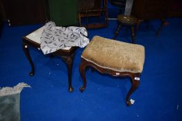 Two traditional dressing table stools