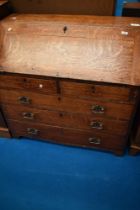 An 18th Century and later golden oak bureau , dimensions approx W99 H97 D50cm