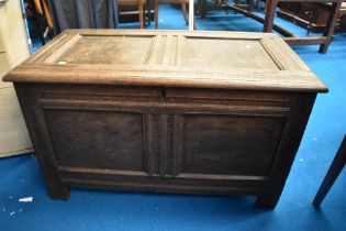 A period oak two panelled kist, approx 100 x 54 x 58cm