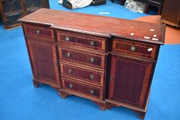 A reproduction Regency break front sideboard of small proportions, dimensions approx. W121 H79cm