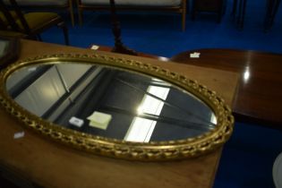 A vintage gilt frame wall mirror, approx 83 x 39cm