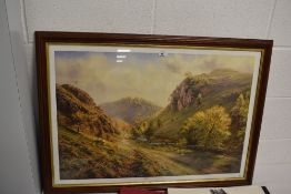 After Rex N Preston (british born 1948) colour print, Lakeland River Scene, framed and glazed 64cm x