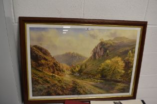 After Rex N Preston (british born 1948) colour print, Lakeland River Scene, framed and glazed 64cm x