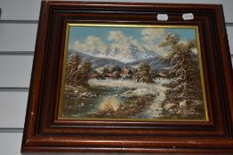 Artur Franke (20th Century, German), oils on canvas, Four Continental and seasonal landscapes,