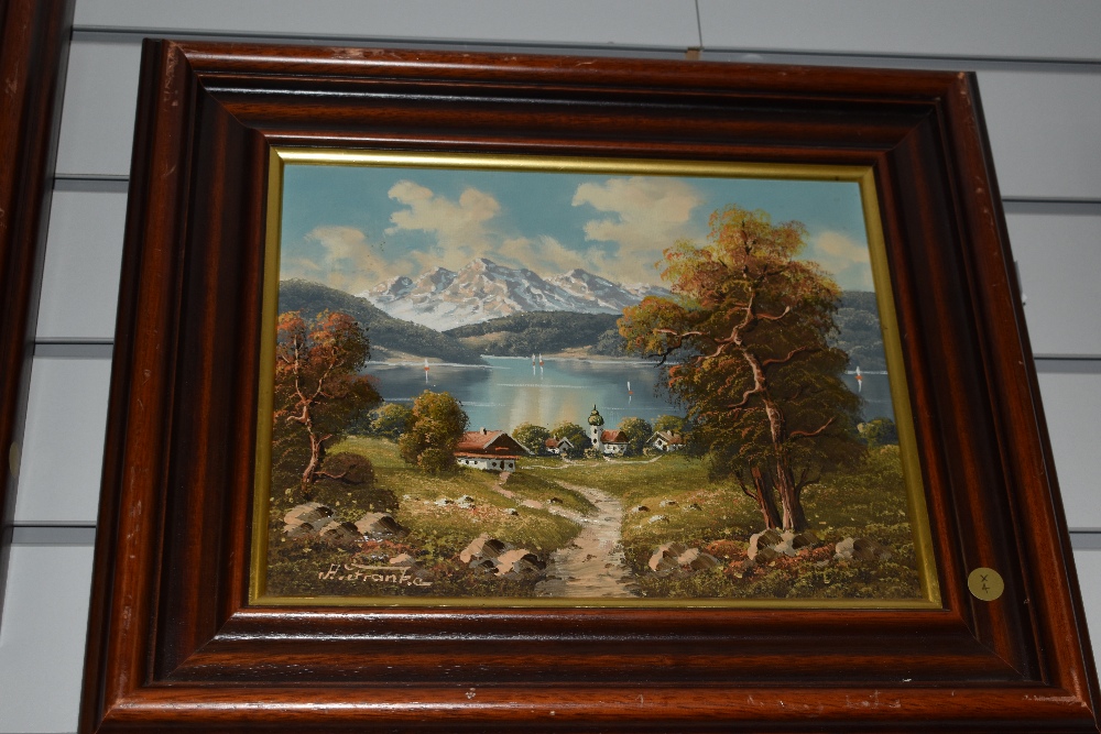 Artur Franke (20th Century, German), oils on canvas, Four Continental and seasonal landscapes, - Image 2 of 4