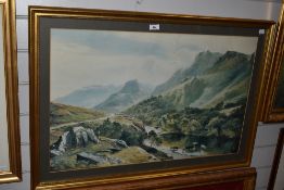 After Sidney Richard Percy colour print, Cattle Watering in Borrowdale, mounted framed and glazed