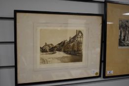 Selma Lane (19th/20th Century), etching, 'Trees at Otterton', signed to the lower right, framed,